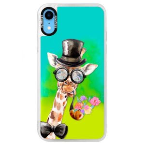 Neónové puzdro Blue iSaprio - Sir Giraffe - iPhone XR vyobraziť