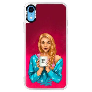 Neónové púzdro Pink iSaprio - Coffe Now - Redhead - iPhone XR vyobraziť