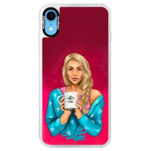 Neónové púzdro Pink iSaprio - Coffe Now - Blond - iPhone XR vyobraziť