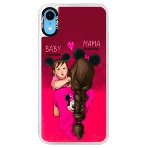 Neónové púzdro Pink iSaprio - Mama Mouse Brunette and Girl - iPhone XR vyobraziť