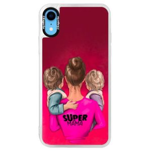 Neónové púzdro Pink iSaprio - Super Mama - Two Boys - iPhone XR vyobraziť