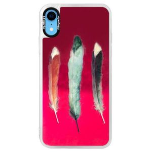Neónové púzdro Pink iSaprio - Three Feathers - iPhone XR vyobraziť
