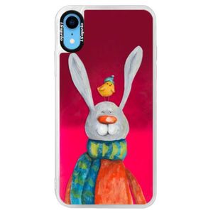 Neónové púzdro Pink iSaprio - Rabbit And Bird - iPhone XR vyobraziť