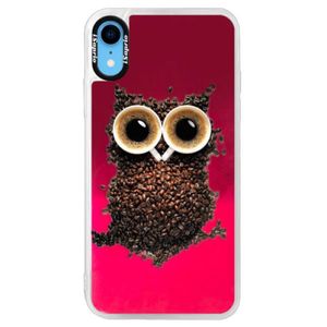 Neónové púzdro Pink iSaprio - Owl And Coffee - iPhone XR vyobraziť