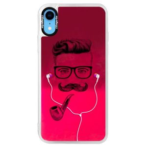 Neónové púzdro Pink iSaprio - Man With Headphones 01 - iPhone XR vyobraziť