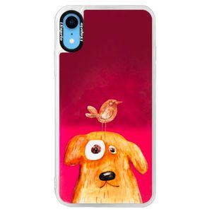 Neónové púzdro Pink iSaprio - Dog And Bird - iPhone XR vyobraziť