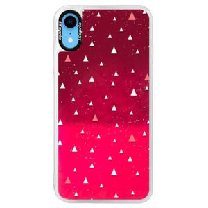 Neónové púzdro Pink iSaprio - Abstract Triangles 02 - white - iPhone XR vyobraziť