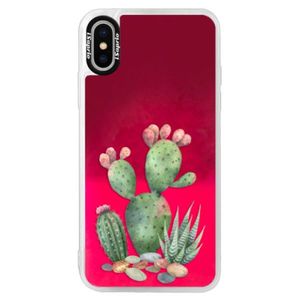 Neónové púzdro Pink iSaprio - Cacti 01 - iPhone XS vyobraziť
