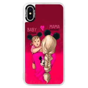 Neónové púzdro Pink iSaprio - Mama Mouse Blond and Girl - iPhone XS vyobraziť