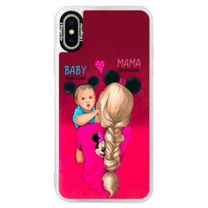 Neónové púzdro Pink iSaprio - Mama Mouse Blonde and Boy - iPhone XS vyobraziť