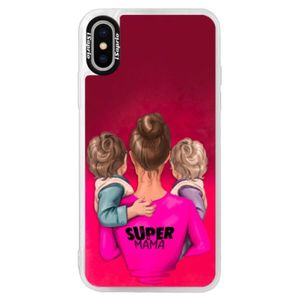 Neónové púzdro Pink iSaprio - Super Mama - Two Boys - iPhone XS vyobraziť
