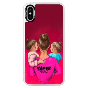Neónové púzdro Pink iSaprio - Super Mama - Two Girls - iPhone XS vyobraziť