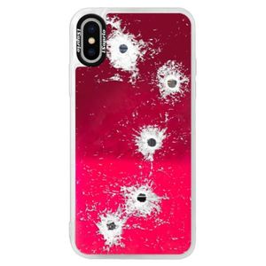 Neónové púzdro Pink iSaprio - Gunshots - iPhone XS vyobraziť