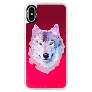 Neónové púzdro Pink iSaprio - Wolf 01 - iPhone XS vyobraziť
