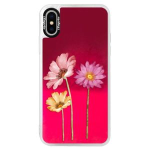 Neónové púzdro Pink iSaprio - Three Flowers - iPhone XS vyobraziť