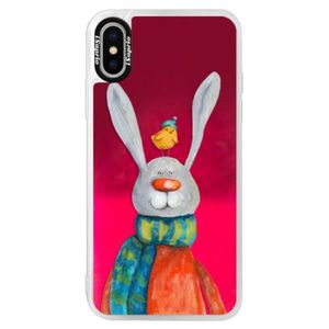 Neónové púzdro Pink iSaprio - Rabbit And Bird - iPhone XS vyobraziť