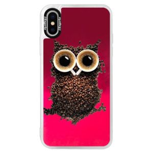 Neónové púzdro Pink iSaprio - Owl And Coffee - iPhone XS vyobraziť