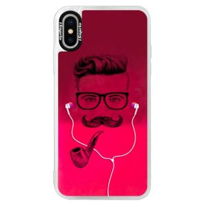 Neónové púzdro Pink iSaprio - Man With Headphones 01 - iPhone XS vyobraziť