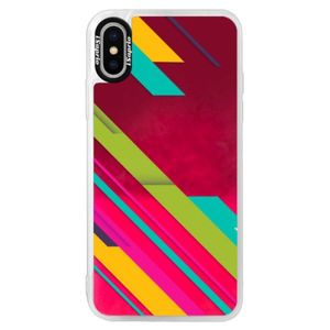Neónové púzdro Pink iSaprio - Color Stripes 03 - iPhone XS vyobraziť