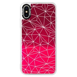 Neónové púzdro Pink iSaprio - Abstract Triangles 03 - white - iPhone XS vyobraziť