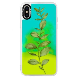 Neónové puzdro Blue iSaprio - Green Plant 01 - iPhone X vyobraziť