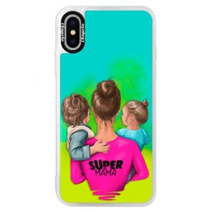 Neónové puzdro Blue iSaprio - Super Mama - Boy and Girl - iPhone X vyobraziť