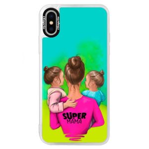 Neónové puzdro Blue iSaprio - Super Mama - Two Girls - iPhone X vyobraziť