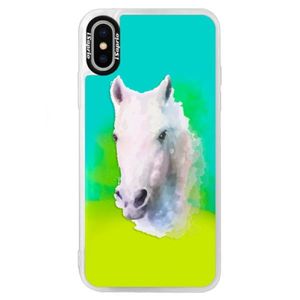 Neónové puzdro Blue iSaprio - Horse 01 - iPhone X vyobraziť