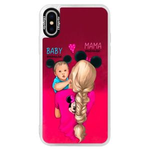 Neónové púzdro Pink iSaprio - Mama Mouse Blonde and Boy - iPhone X vyobraziť
