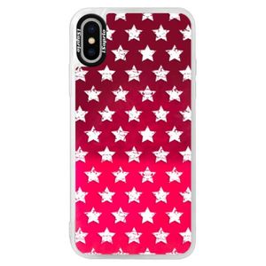 Neónové púzdro Pink iSaprio - Stars Pattern - white - iPhone X vyobraziť