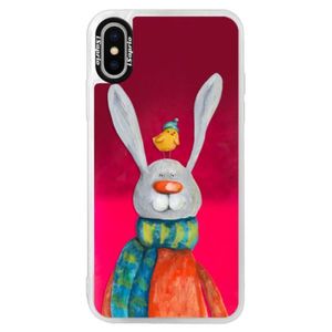Neónové púzdro Pink iSaprio - Rabbit And Bird - iPhone X vyobraziť