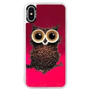 Neónové púzdro Pink iSaprio - Owl And Coffee - iPhone X vyobraziť