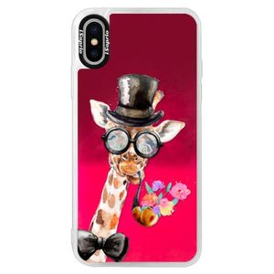Neónové púzdro Pink iSaprio - Sir Giraffe - iPhone X vyobraziť