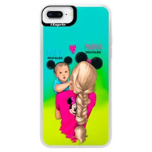 Neónové puzdro Blue iSaprio - Mama Mouse Blonde and Boy - iPhone 8 Plus vyobraziť