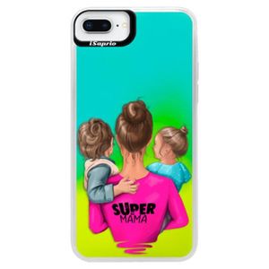 Neónové puzdro Blue iSaprio - Super Mama - Boy and Girl - iPhone 8 Plus vyobraziť