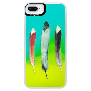 Neónové puzdro Blue iSaprio - Three Feathers - iPhone 8 Plus vyobraziť