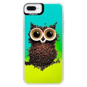 Neónové puzdro Blue iSaprio - Owl And Coffee - iPhone 8 Plus vyobraziť