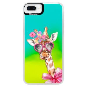 Neónové puzdro Blue iSaprio - Lady Giraffe - iPhone 8 Plus vyobraziť