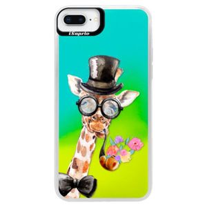 Neónové puzdro Blue iSaprio - Sir Giraffe - iPhone 8 Plus vyobraziť