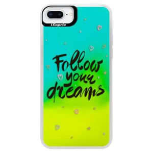 Neónové puzdro Blue iSaprio - Follow Your Dreams - black - iPhone 8 Plus vyobraziť