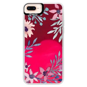 Neónové púzdro Pink iSaprio - Leaves and Flowers - iPhone 8 Plus vyobraziť