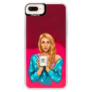 Neónové púzdro Pink iSaprio - Coffe Now - Redhead - iPhone 8 Plus vyobraziť