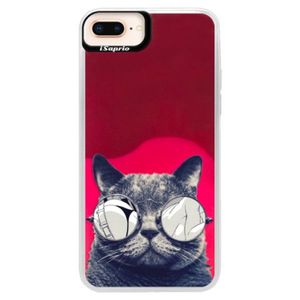 Neónové púzdro Pink iSaprio - Crazy Cat 01 - iPhone 8 Plus vyobraziť