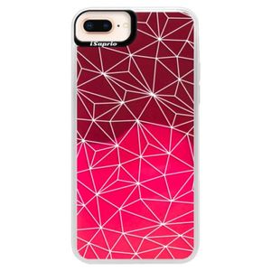 Neónové púzdro Pink iSaprio - Abstract Triangles 03 - white - iPhone 8 Plus vyobraziť