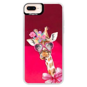 Neónové púzdro Pink iSaprio - Lady Giraffe - iPhone 8 Plus vyobraziť