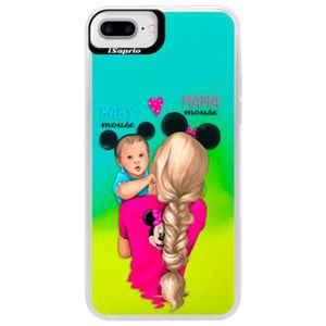 Neónové puzdro Blue iSaprio - Mama Mouse Blonde and Boy - iPhone 7 Plus vyobraziť