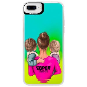 Neónové puzdro Blue iSaprio - Super Mama - Two Boys - iPhone 7 Plus vyobraziť
