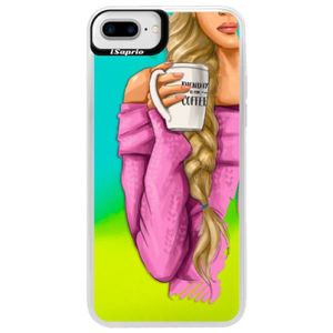 Neónové puzdro Blue iSaprio - My Coffe and Blond Girl - iPhone 7 Plus vyobraziť