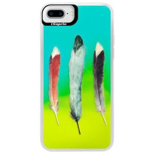 Neónové puzdro Blue iSaprio - Three Feathers - iPhone 7 Plus vyobraziť