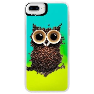 Neónové puzdro Blue iSaprio - Owl And Coffee - iPhone 7 Plus vyobraziť